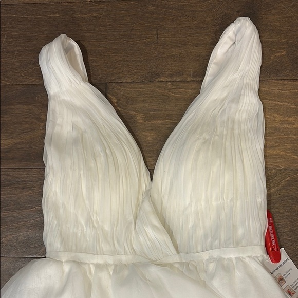 Mac Duggal White Ruffled A-line Wedding Dress - Picture 2 of 10